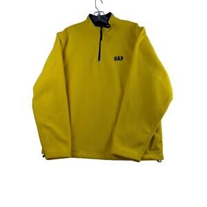 Gap Mens Large 1/4 Zip Pullover Fleece Sweater Mock Neck Long Sleeve Pocket